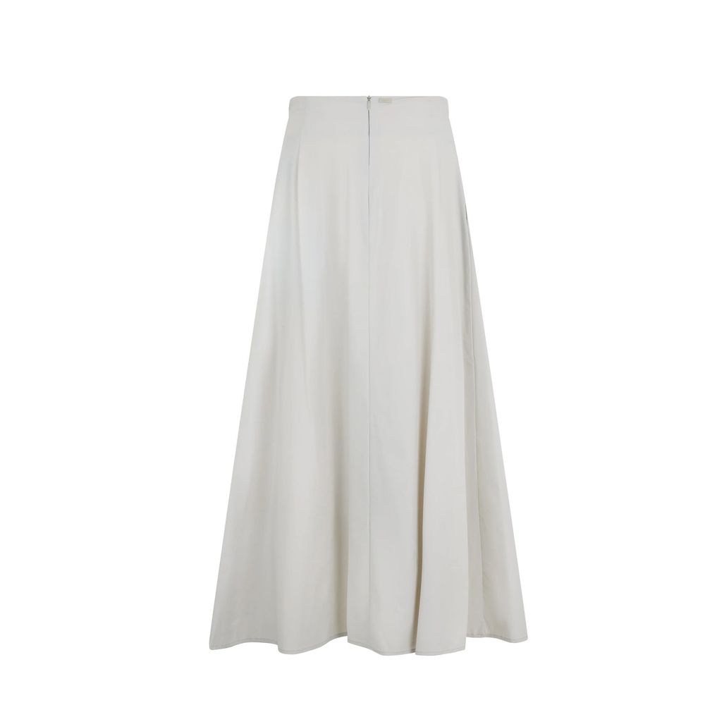 Herno Gray Elastane Long Skirt