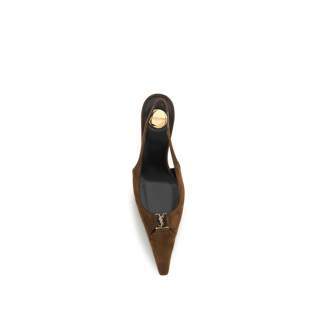 Saint Laurent Brown Calf Leather Bos Taurus Pumps