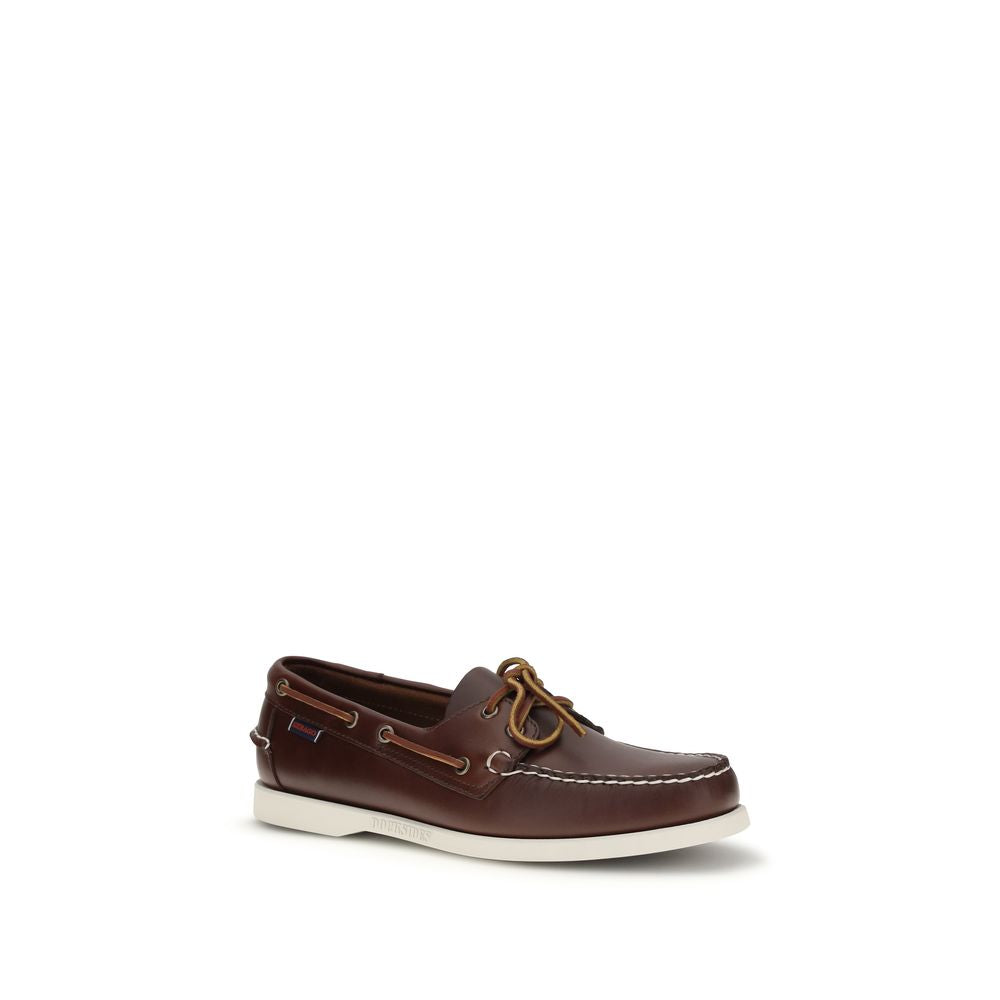 Sebago Brown Calf Leather Bos Taurus Slip-On Loafers