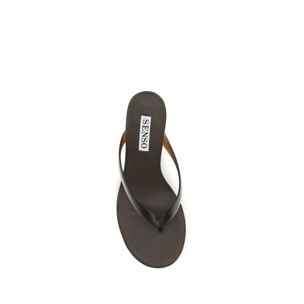 Senso Brown Rubber Stiletto Heel Sandals