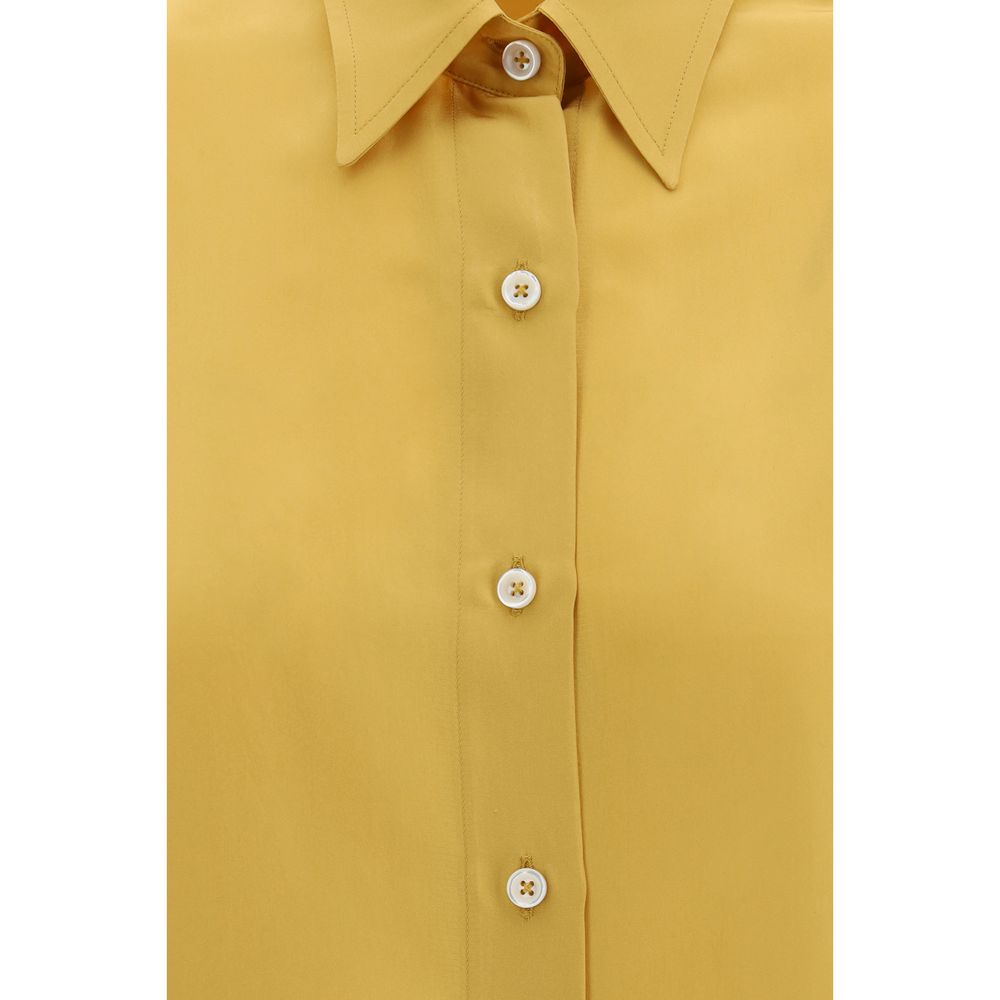 Umit Benan Gold Silk Shirt