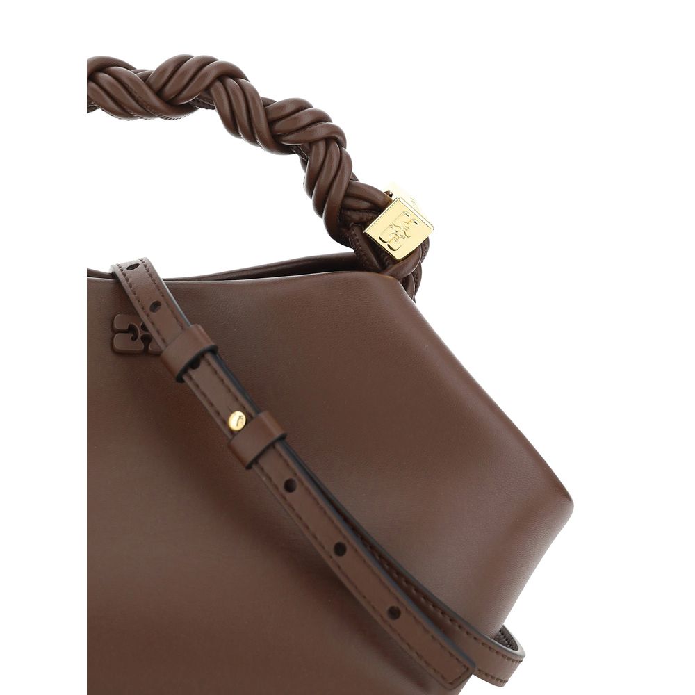 Ganni Brown Calf Leather Bos Taurus Handbag