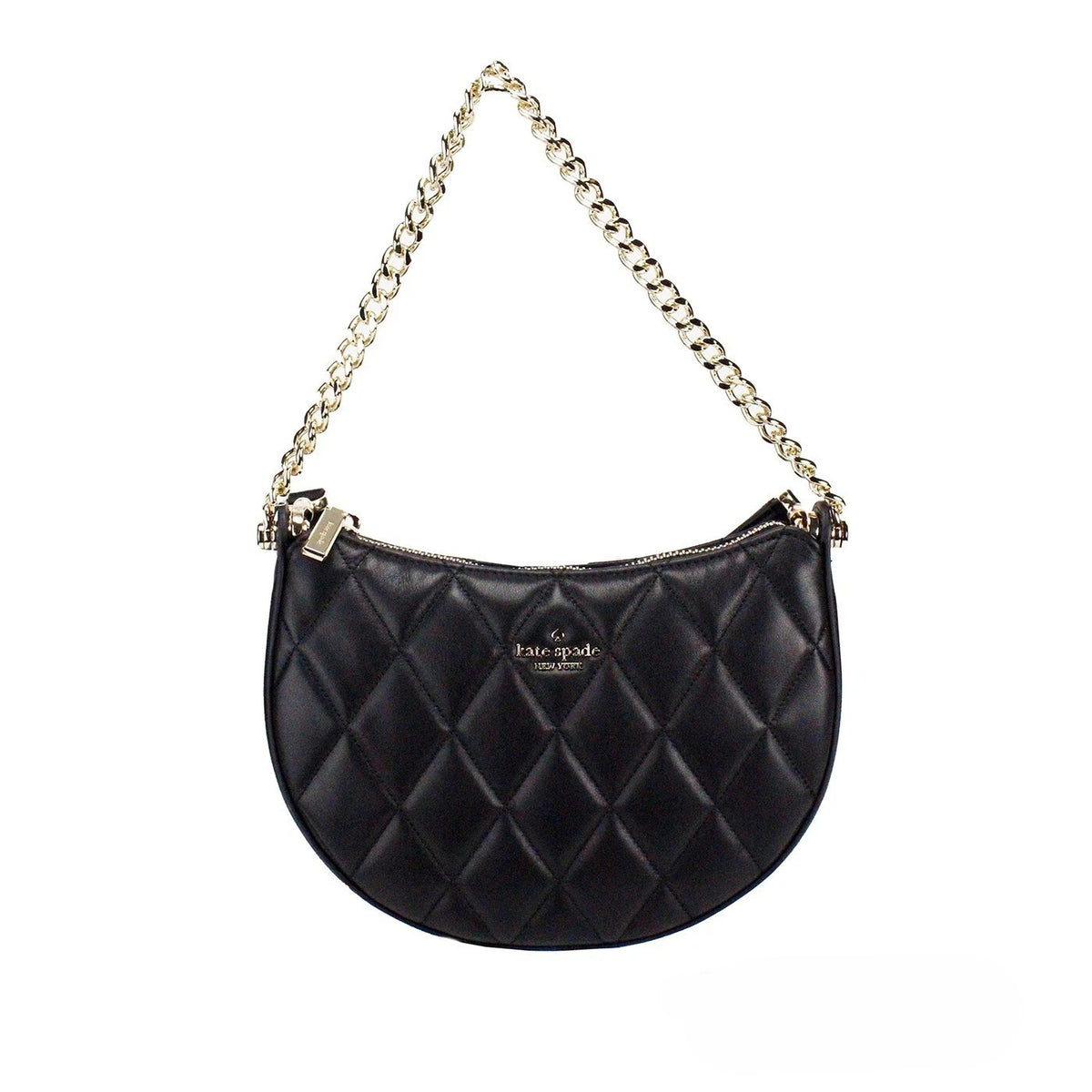 Kate Spade Carey Small Black Quilted Leather Zip Top Crossbody Bag