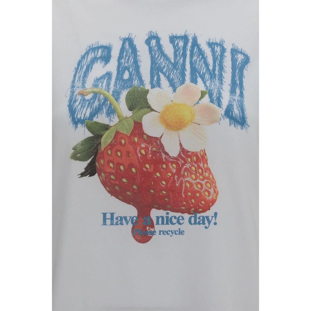 Ganni White Cotton T-Shirt