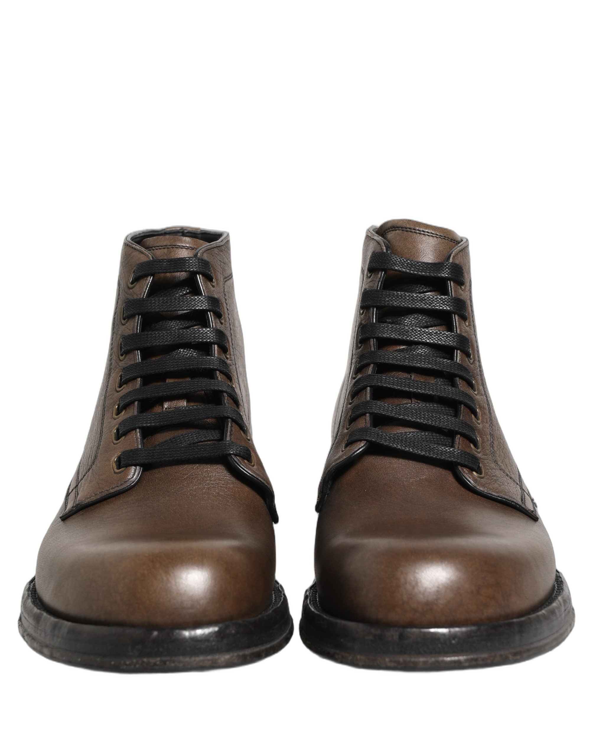Dolce & Gabbana Brown Perugino Leather Men Ankle Boots Shoes