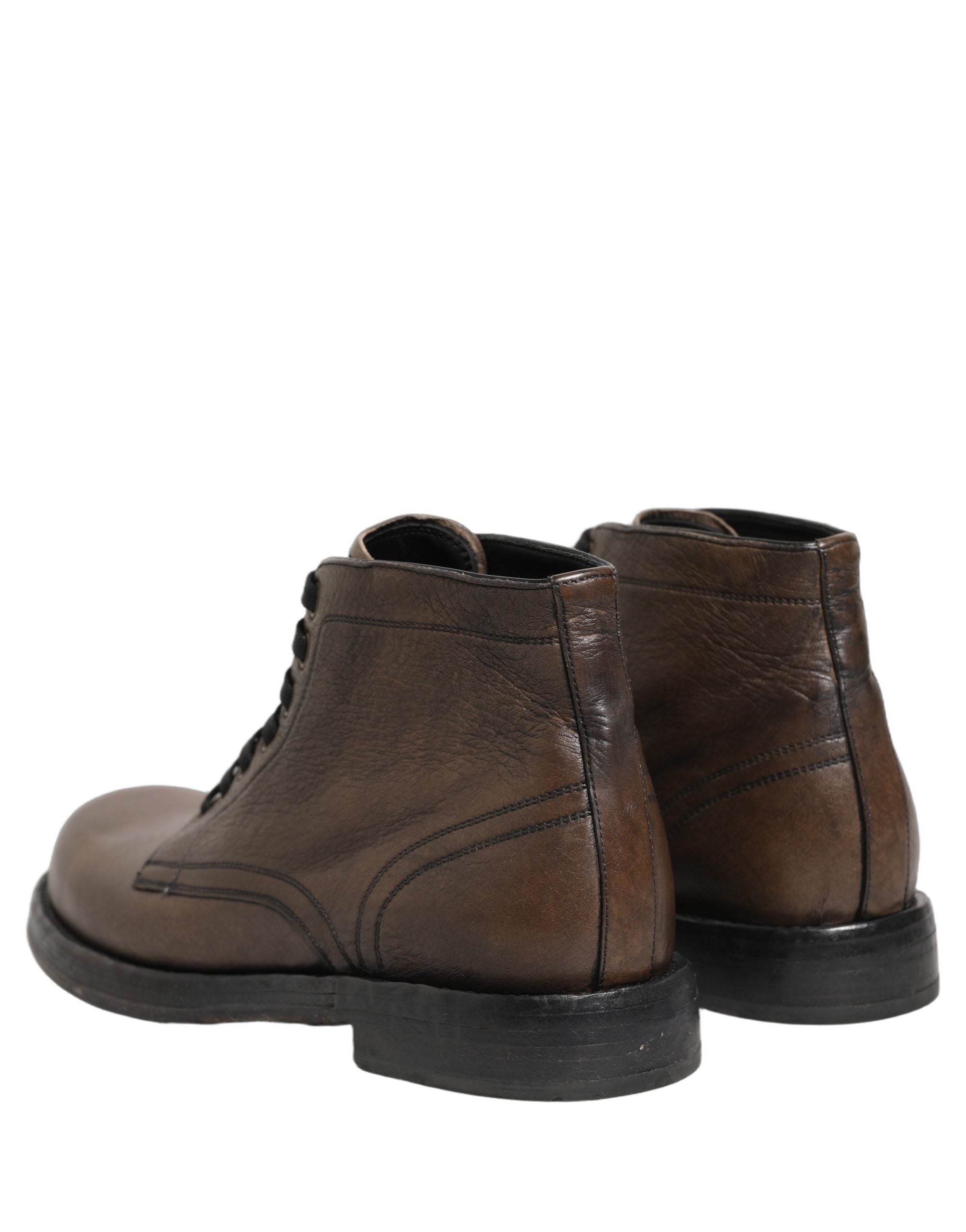 Dolce & Gabbana Brown Perugino Leather Men Ankle Boots Shoes