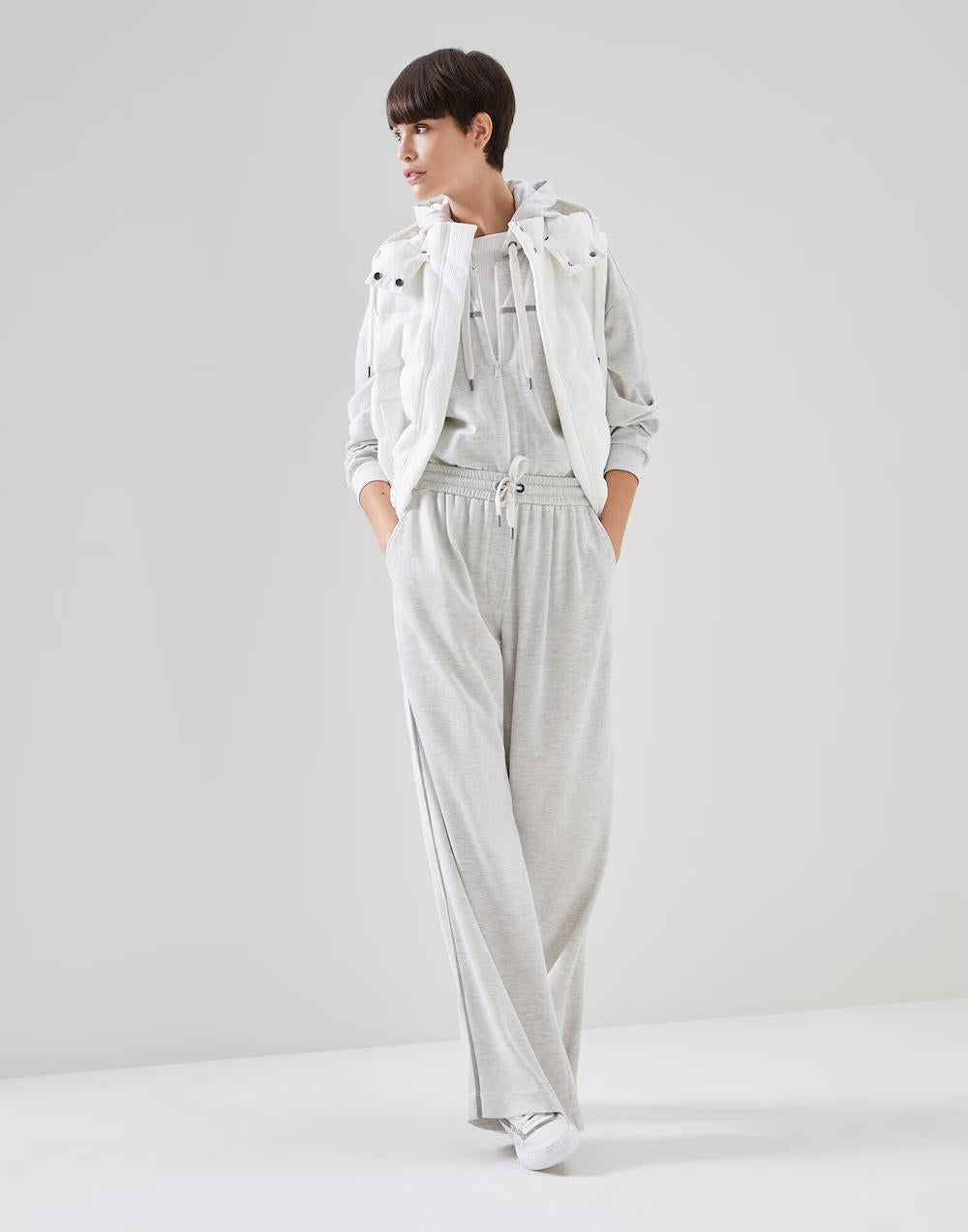 Brunello Cucinelli White Cotton Joggers (Workout Pants)