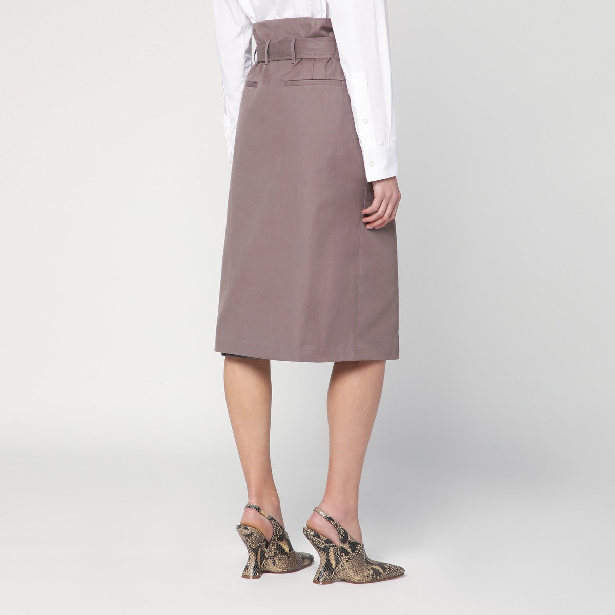 Dries Van Noten Dries Van Noten Taupe skirt in cotton with belt