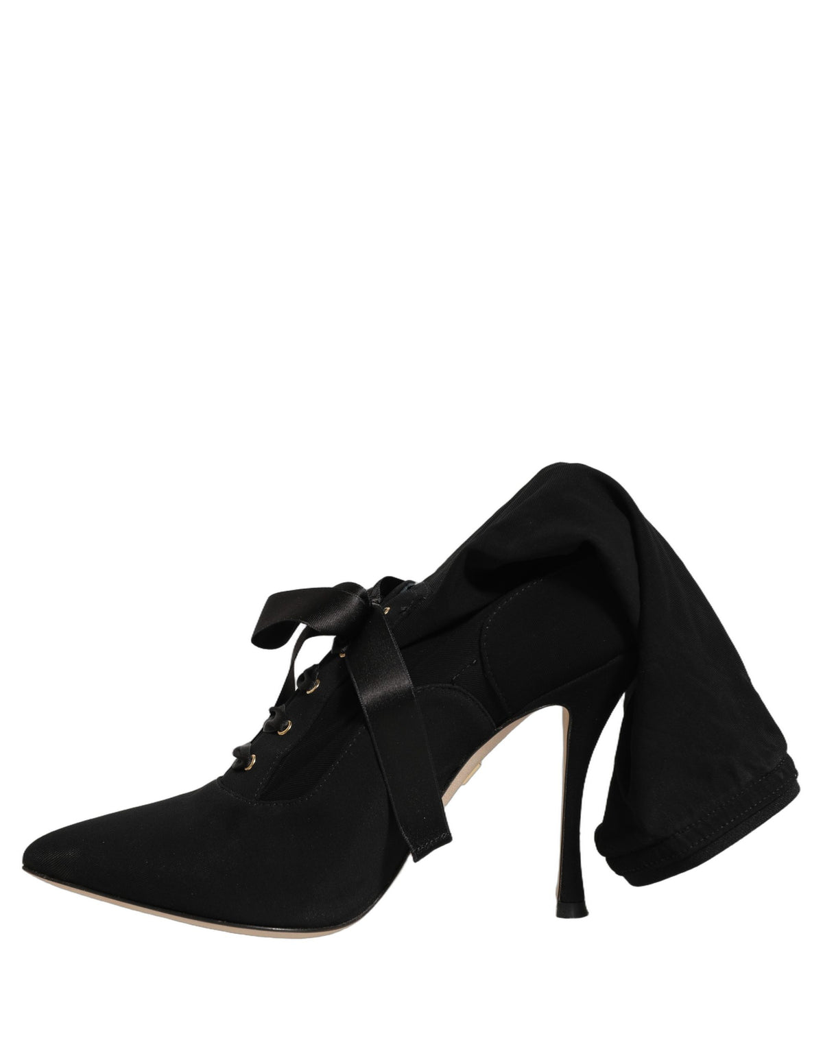 حذاء دولتشي آند غابانا أسود بكعب ستيليتو متوسط الارتفاع