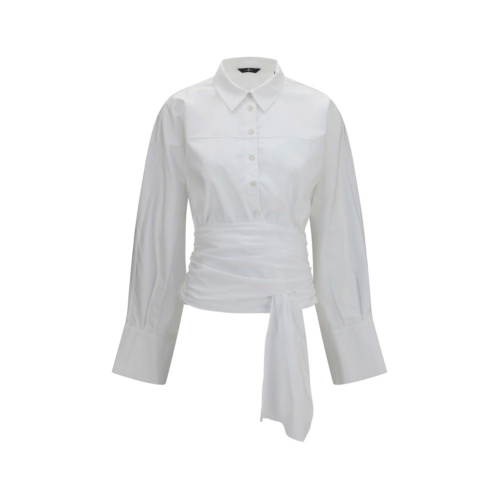 7FOR White Cotton Dress Shirt