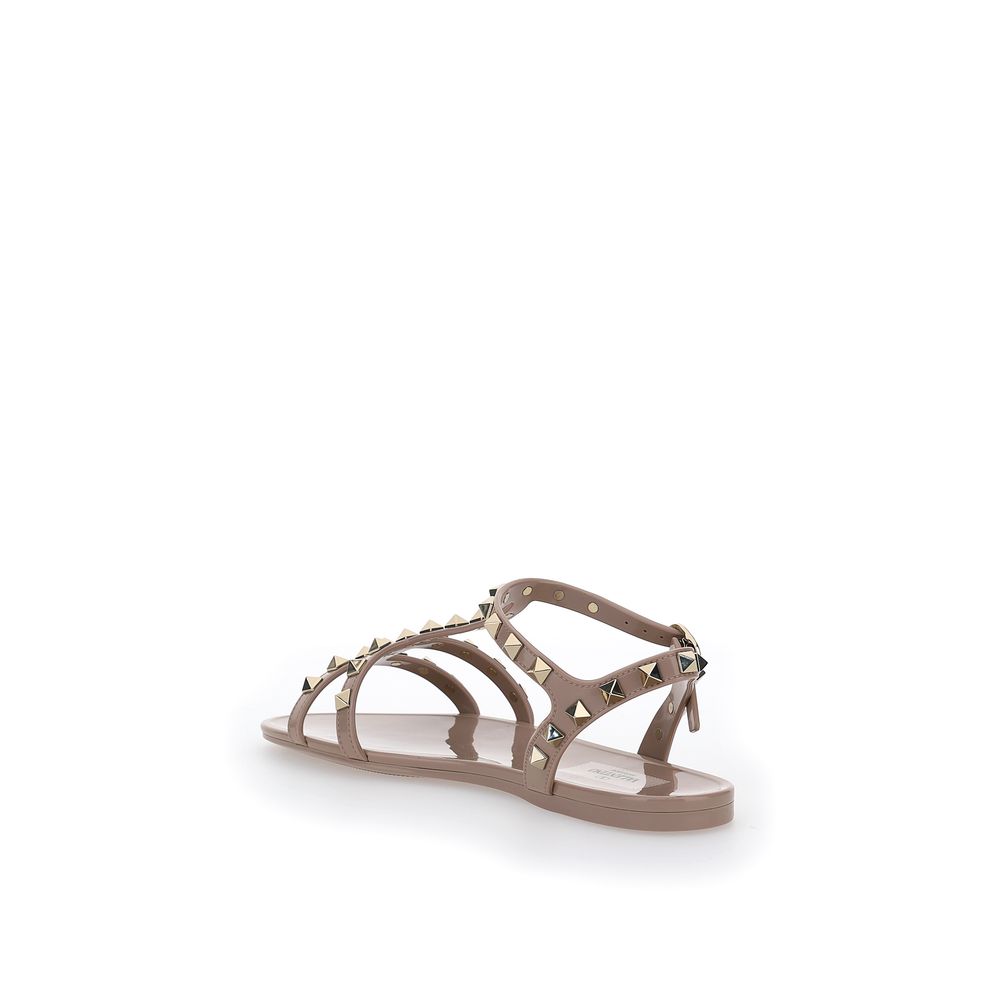 Valentino Garavani Pink Rubber Flat Sandals