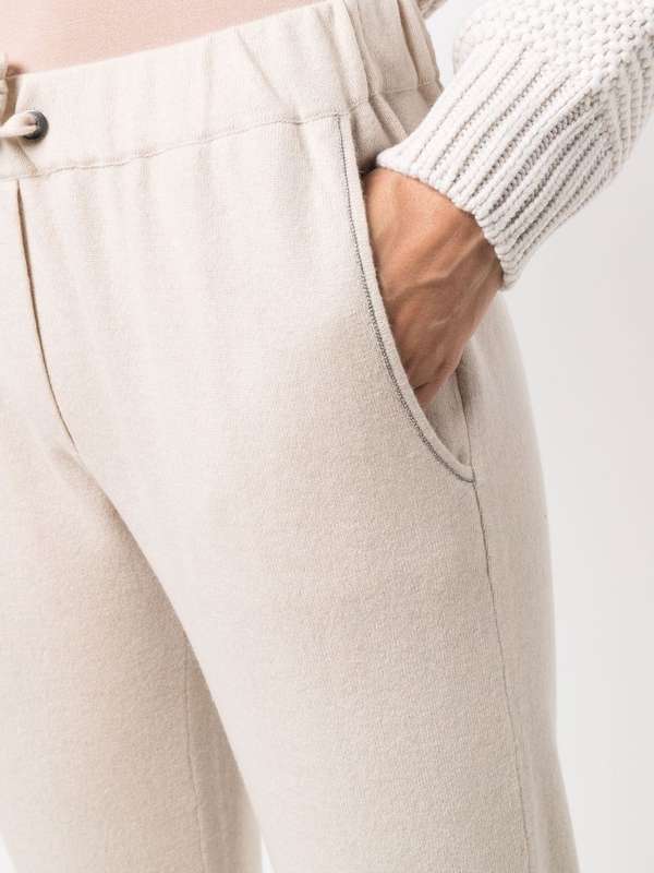 Brunello Cucinelli Beige Cashmere Joggers (Workout Pants)