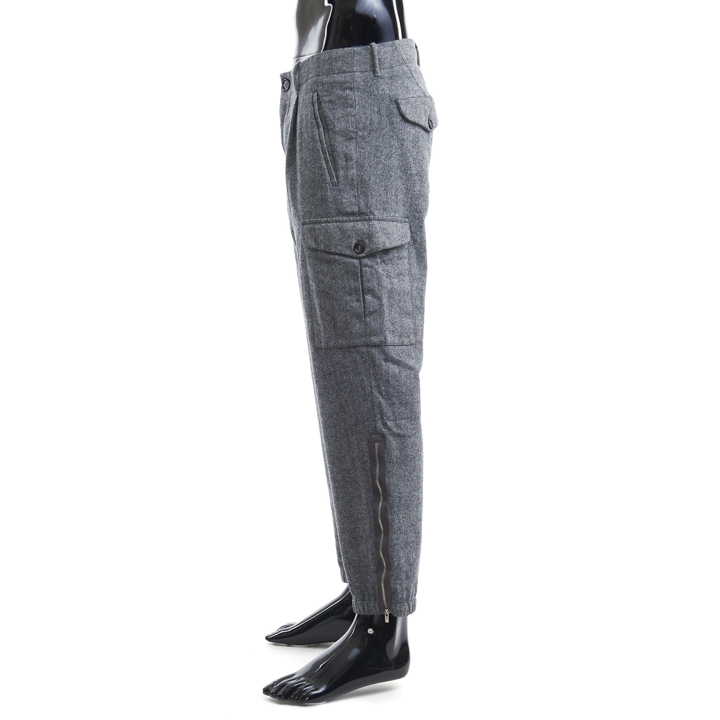Brunello Cucinelli Gray Wool Cargo Pants