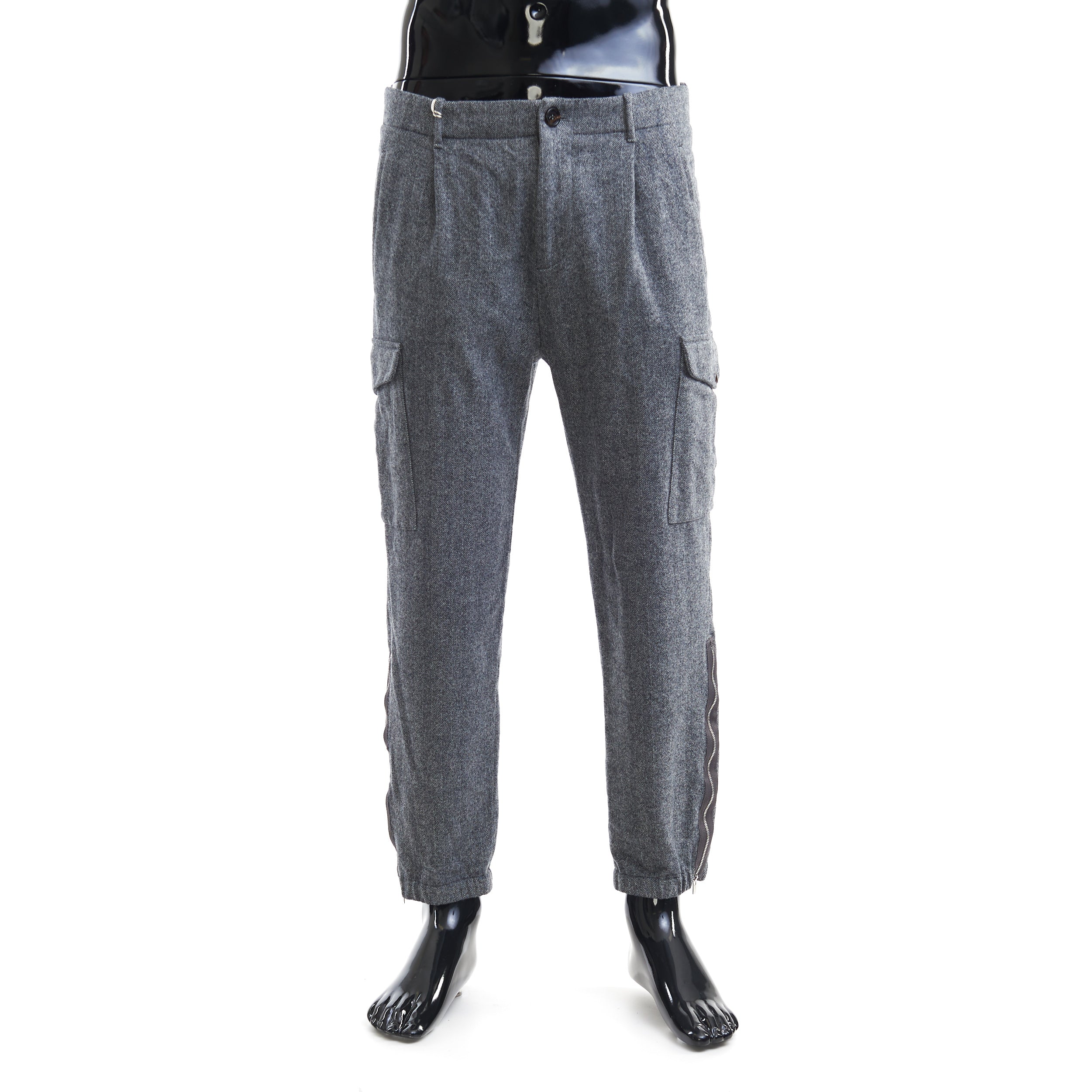 Brunello Cucinelli Gray Wool Cargo Pants