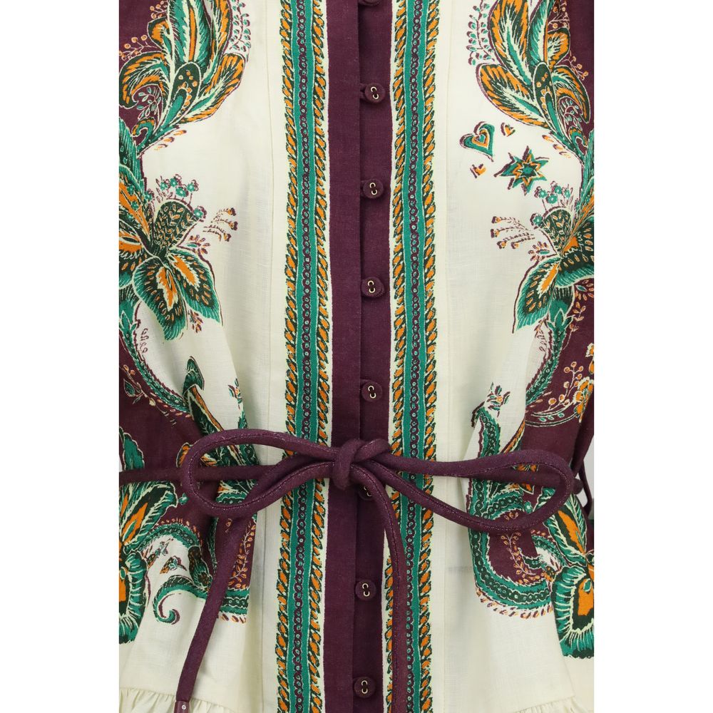 Alemais Multicolor Linen Casual Dress