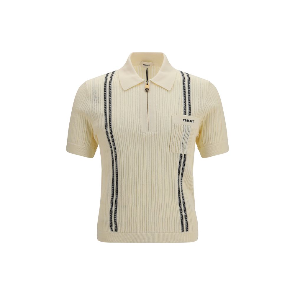 Versace Beige Cotton Polo Shirt