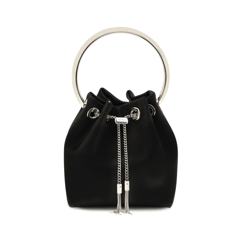 Jimmy Choo Black Silk Shoulder Bag