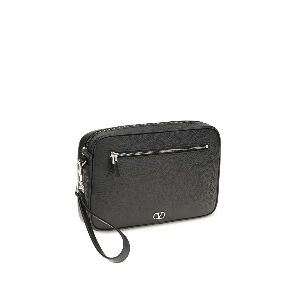 Valentino Garavani Black Calf Leather Bos Taurus Wallet