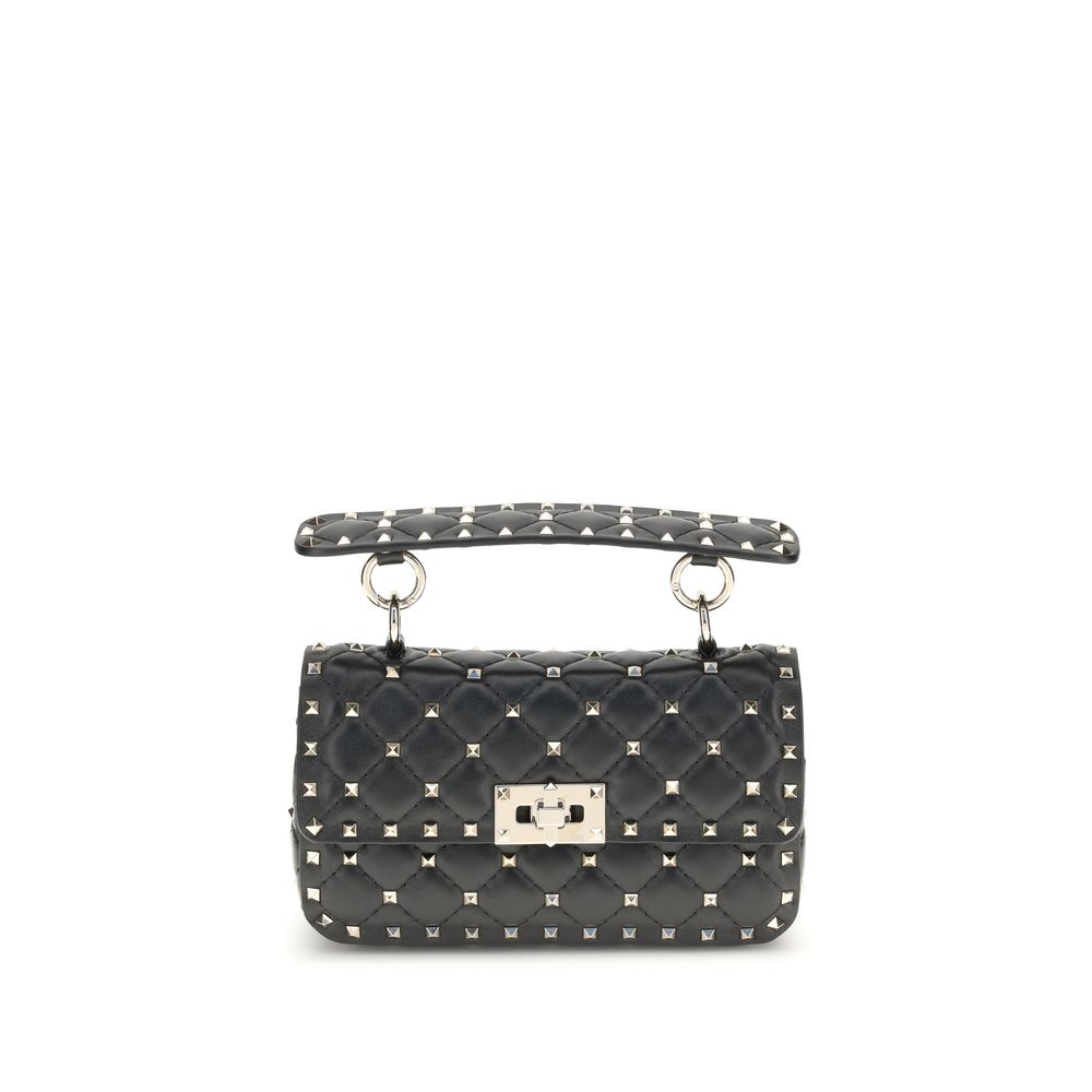 Valentino Garavani Black Calf Leather Bos Taurus Shoulder Bag