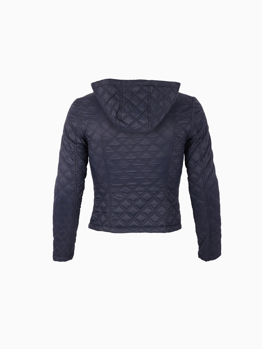 Back view of Target Reversible Jacket with Hood in navy