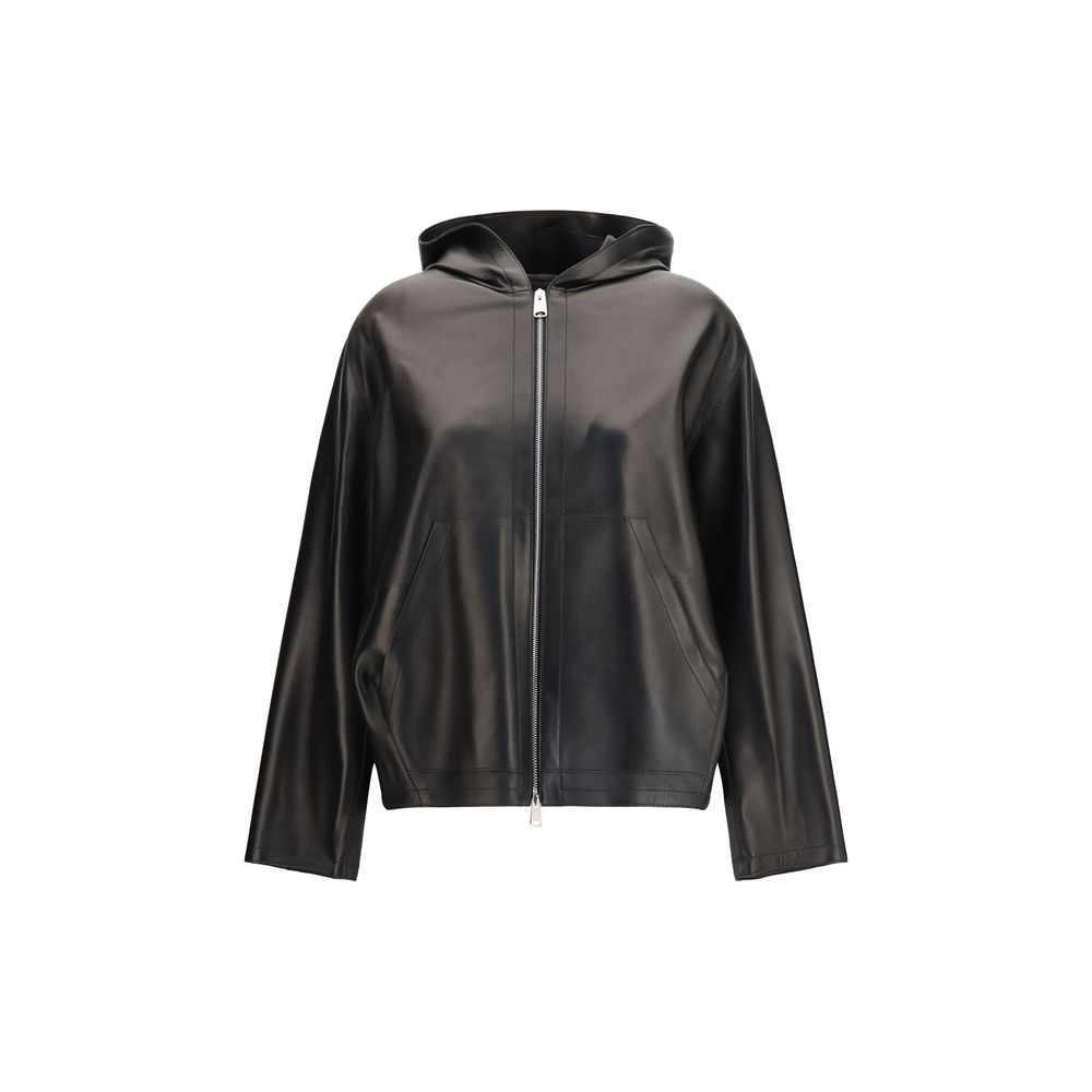 Khaite Black Lamb Ovis Aries Leather Jacket