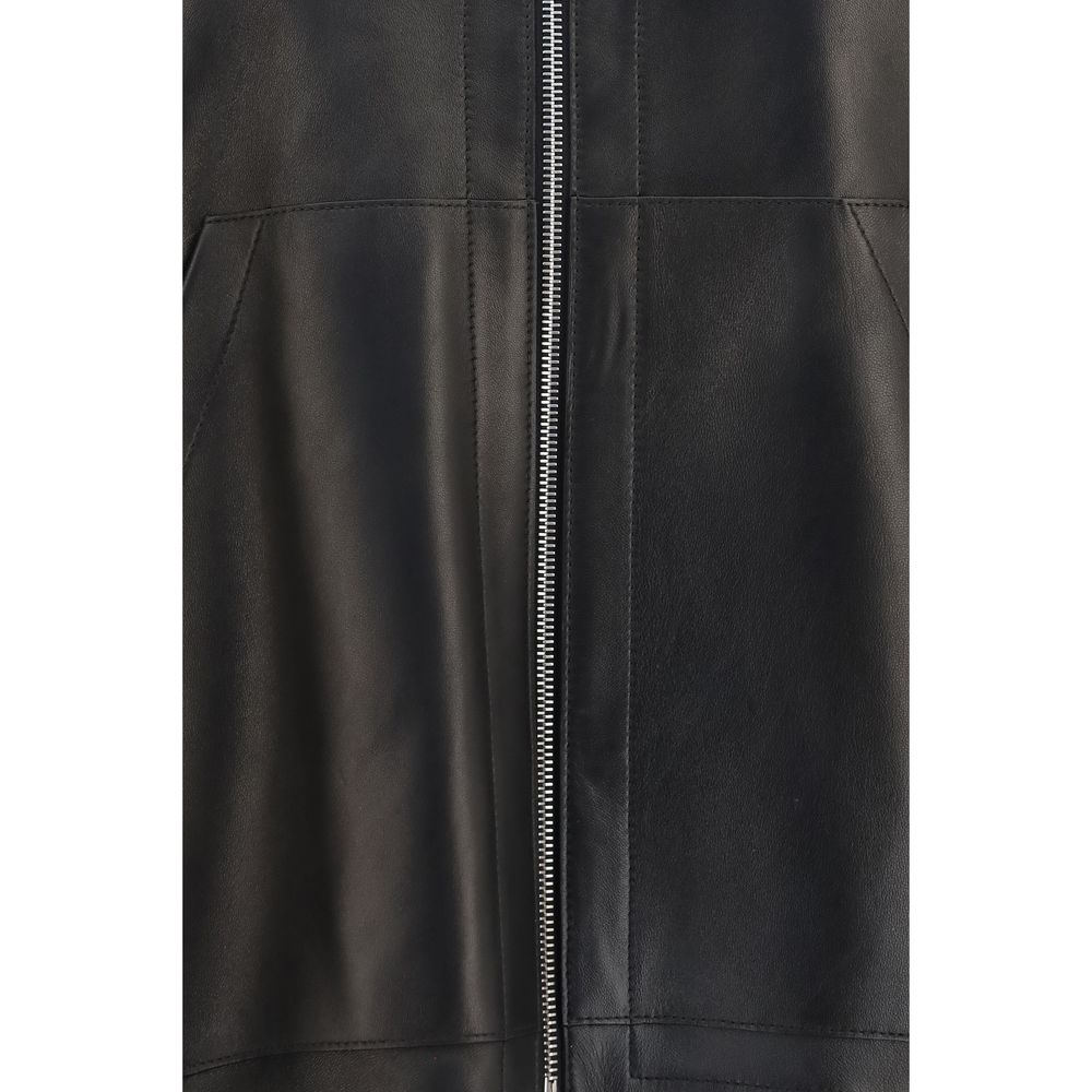 Khaite Black Lamb Ovis Aries Leather Jacket