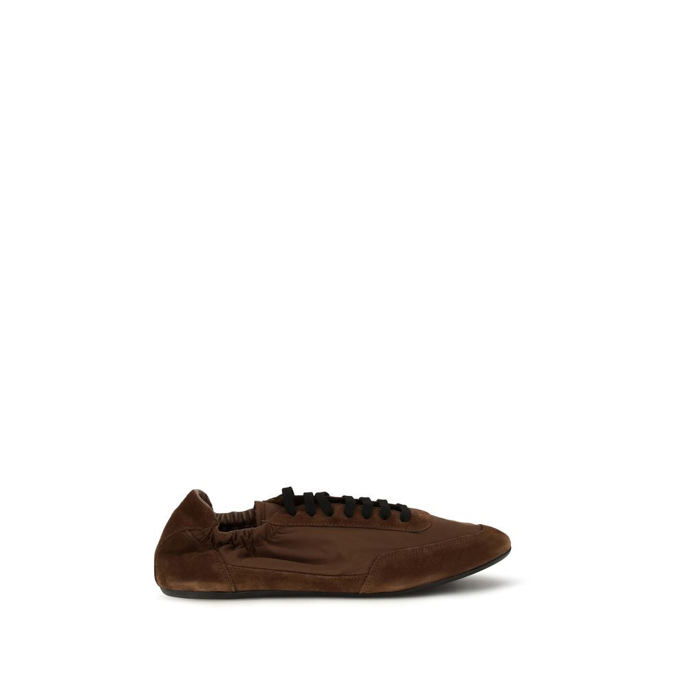 Prada Brown Calf Leather Bos Taurus Athletic Sneakers