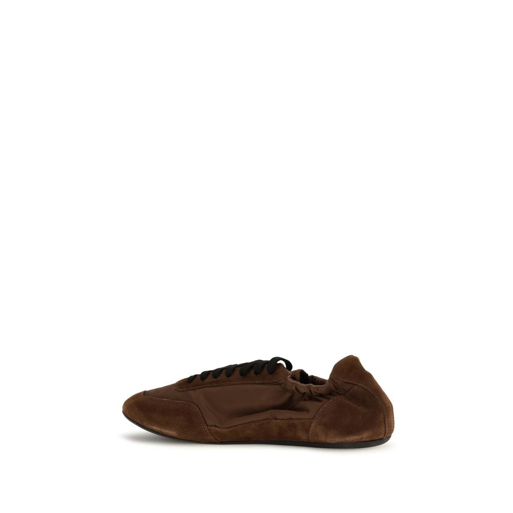 Prada Brown Calf Leather Bos Taurus Athletic Sneakers
