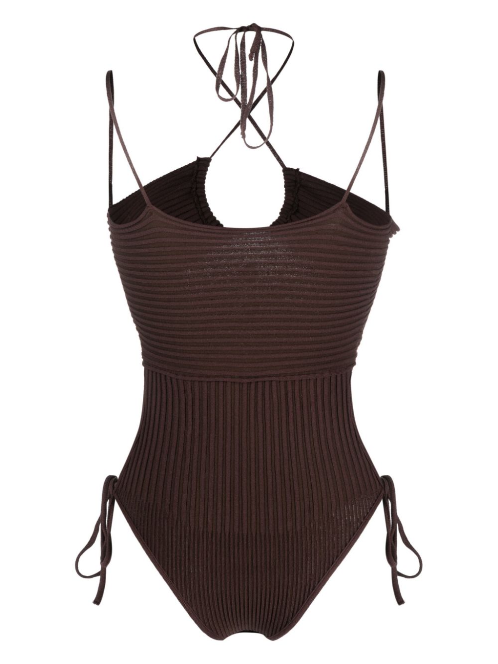 ANDREĀDAMO ANDREĀDAMO Andrea Adamo halterneck-fastening ribbed-knit bodysuit