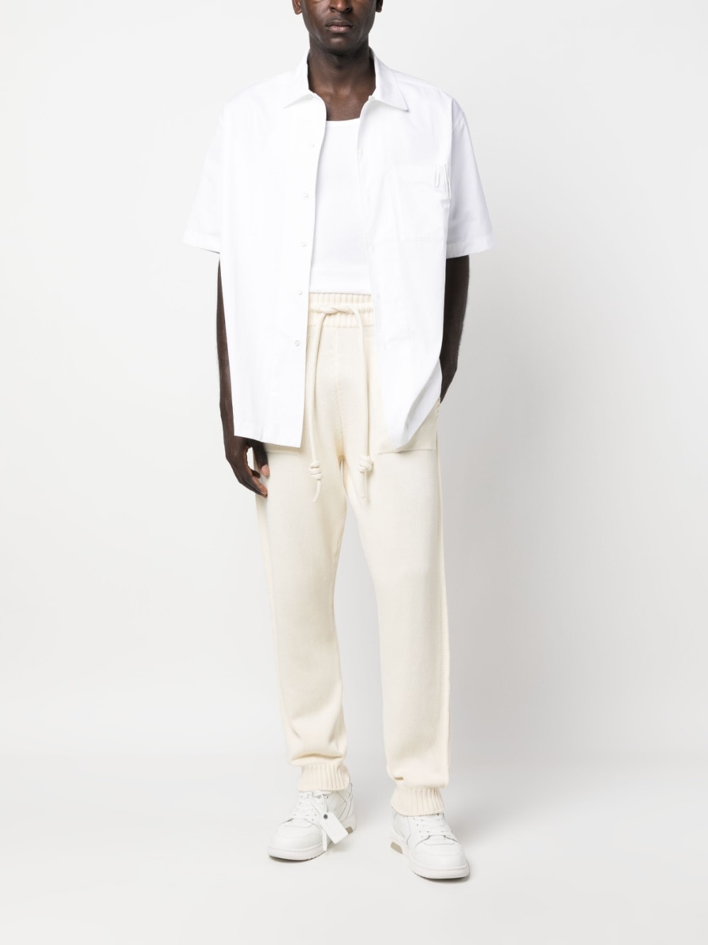 Off White Off White Diag-stripe knitted track pants