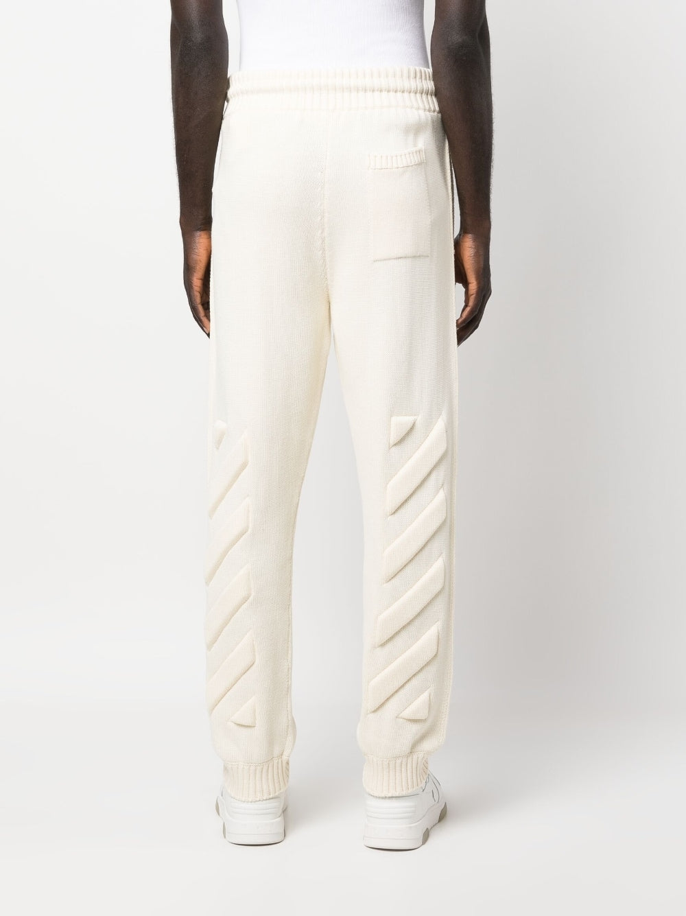 Off White Off White Diag-stripe knitted track pants
