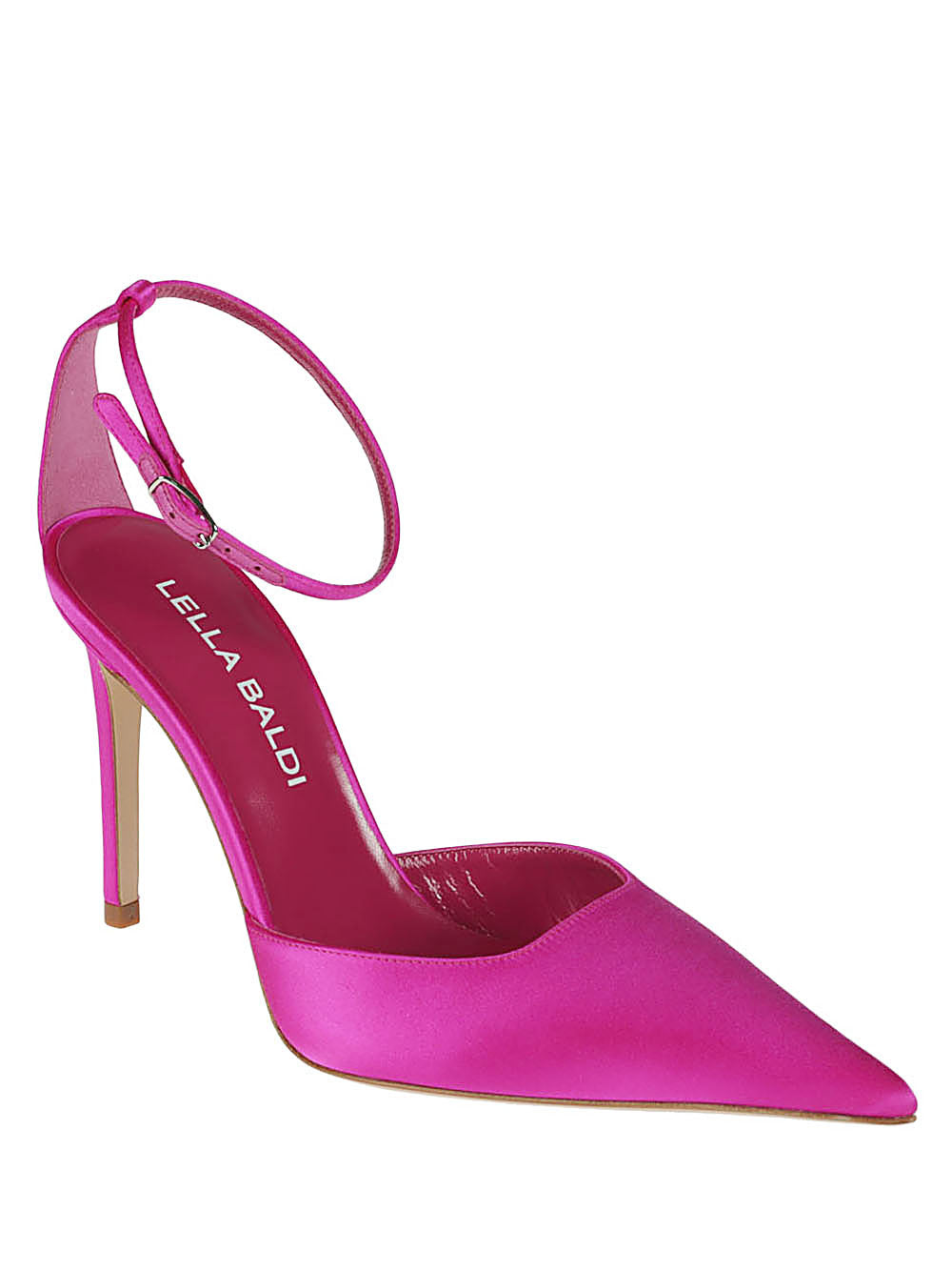 Lella Baldi fuchsia satin pumps
