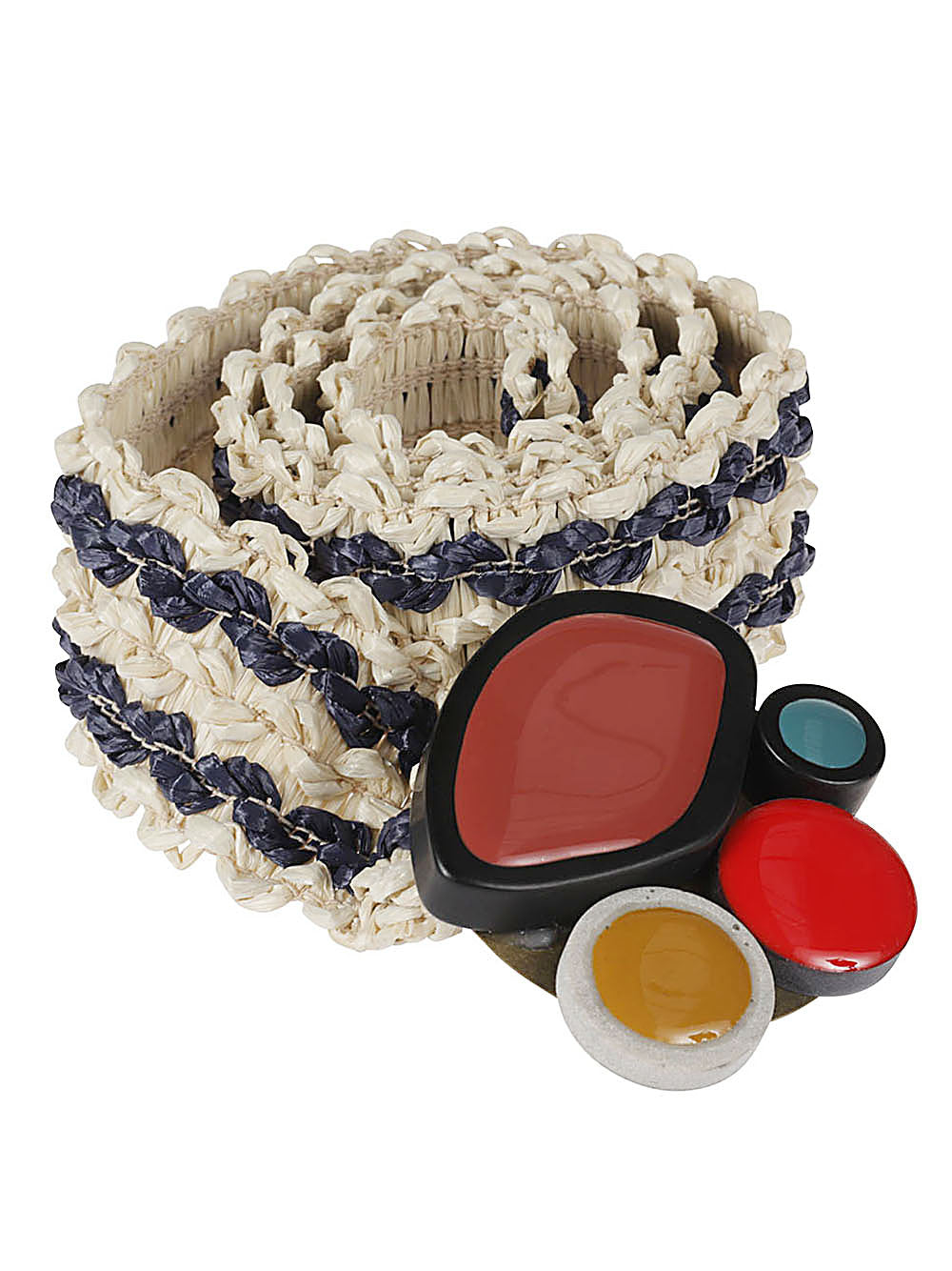 Exquisite J Exquisite J Striped raffia belt