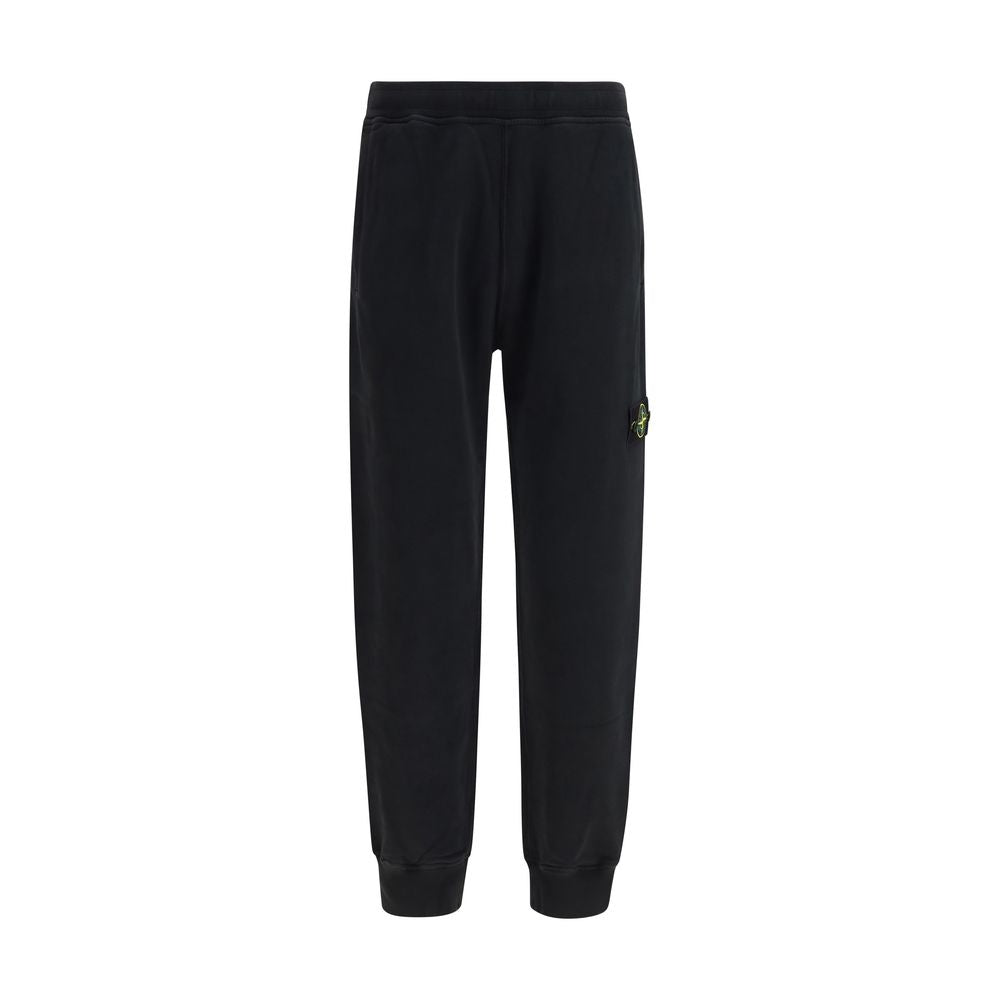 Stone Island Black Cotton Joggers (Workout Pants)