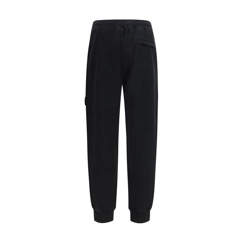 Stone Island Black Cotton Joggers (Workout Pants)