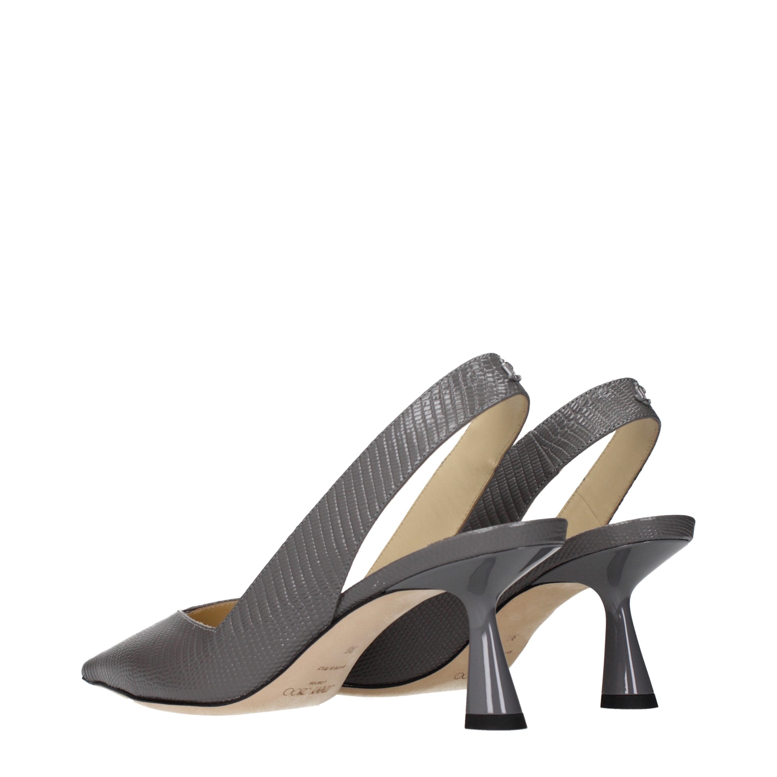 Jimmy Choo Gray Leather High Heel Pumps