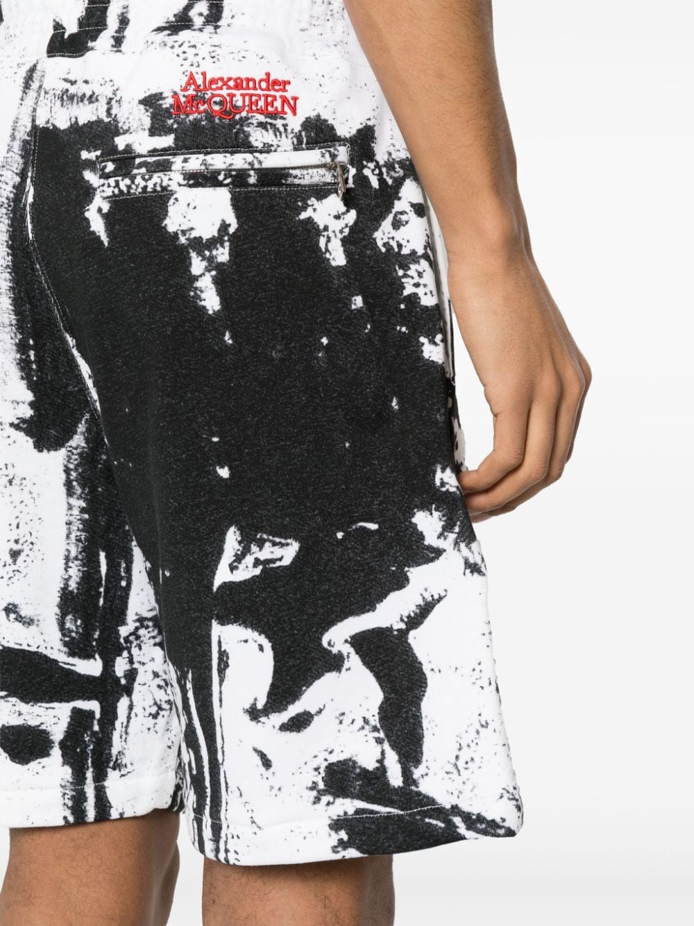 Alexander McQueen Alexander McQueen paint-splatter cotton shorts