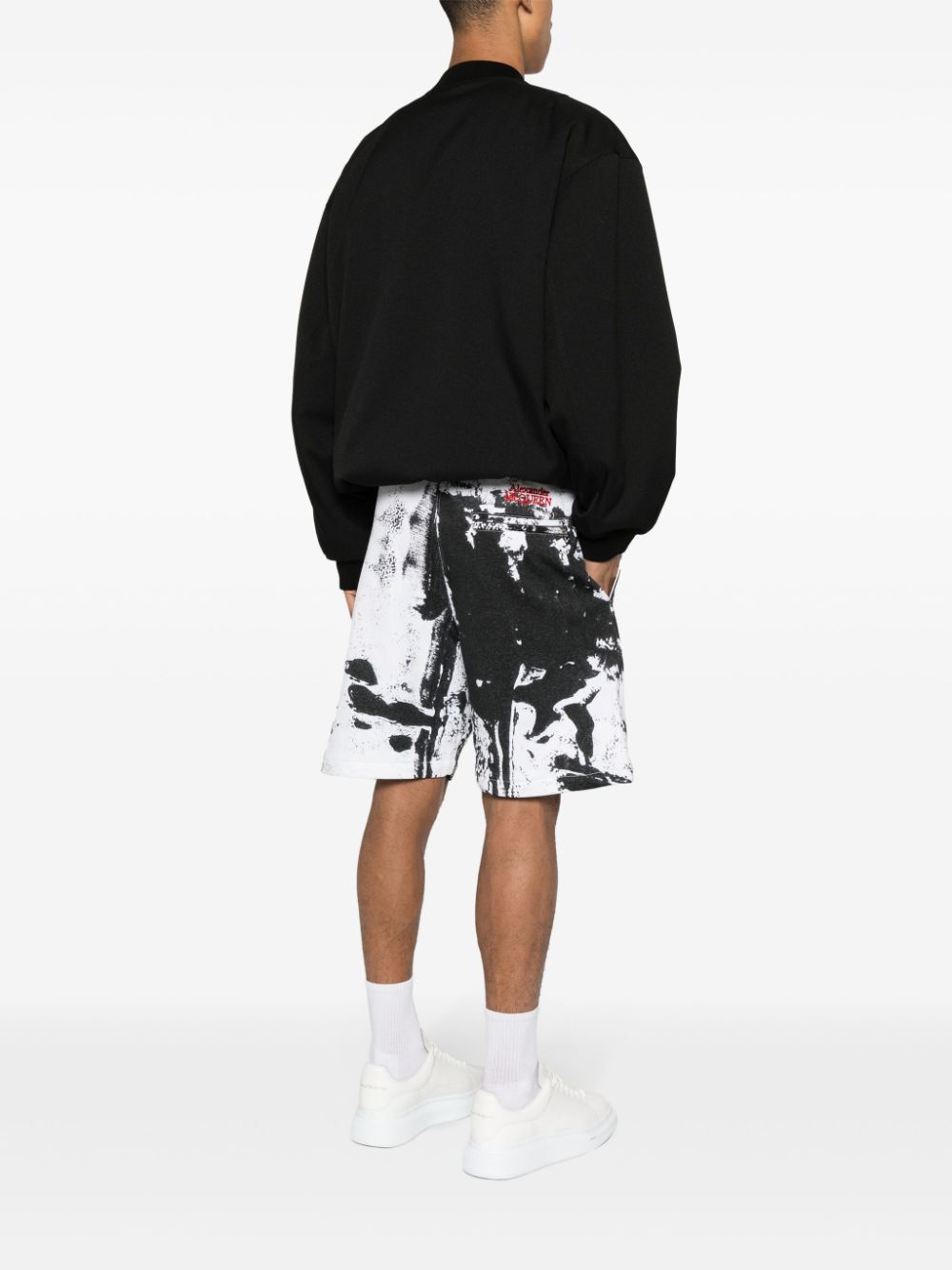 Alexander McQueen Alexander McQueen paint-splatter cotton shorts