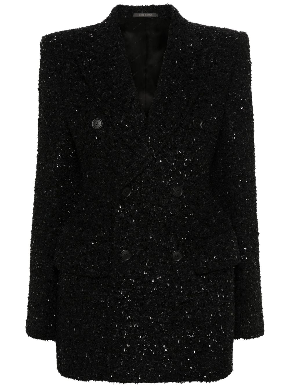 Balenciaga Balenciaga Hourglass tweed-texture padded-shoulder wool-blend blazer