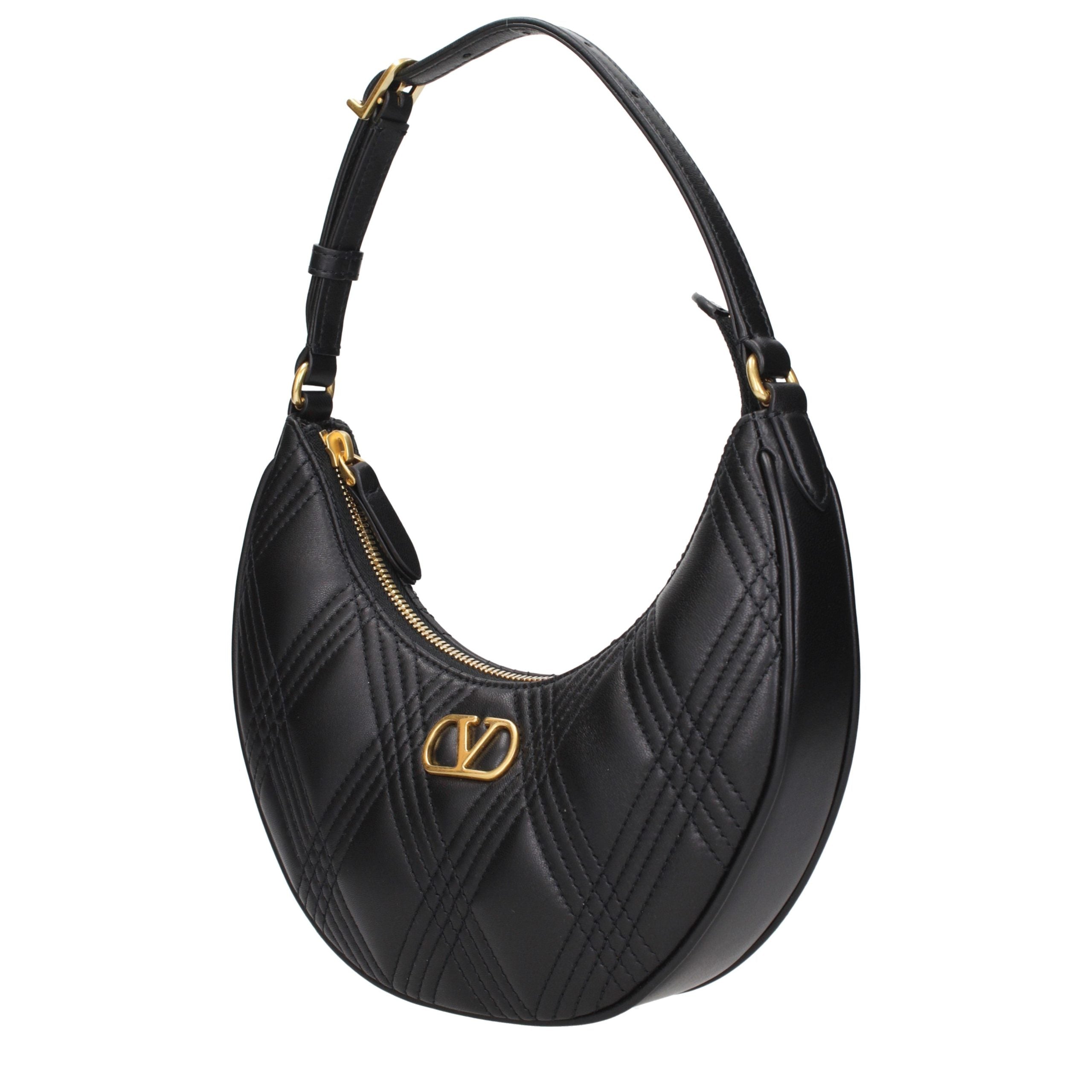 Valentino Garavani Black Leather Shoulder Bag