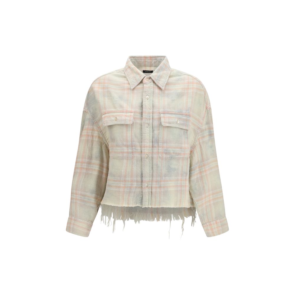 R13 Beige Cotton Pattern Shirt