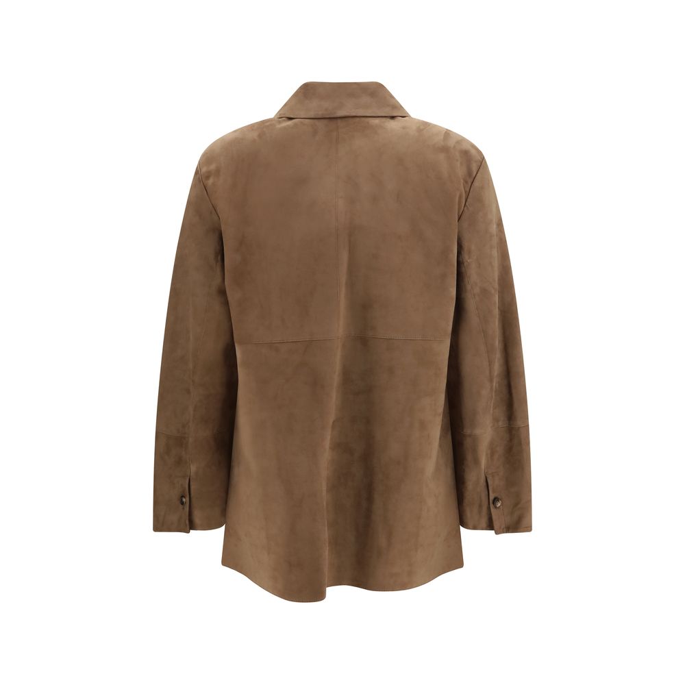 'S Max Mara Brown Lamb Ovis Aries Leather Jacket
