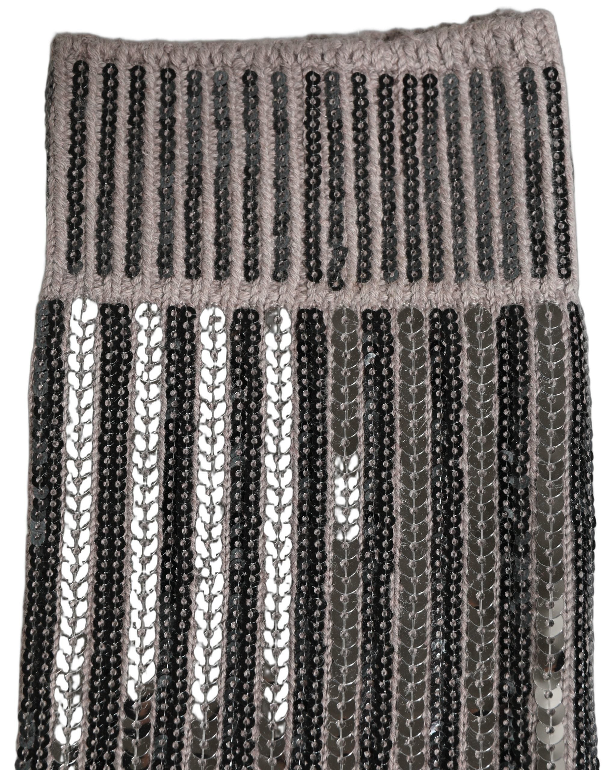 Dolce & Gabbana Gray Sequin Cotton Knit Mid Calf Accessory Socks