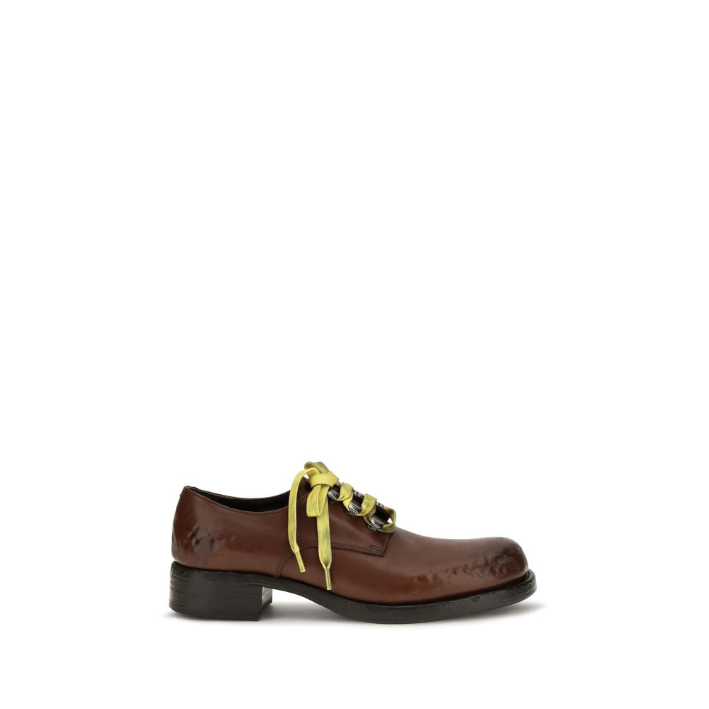 Prada Brown Calf Leather Bos Taurus Slip-On Loafers