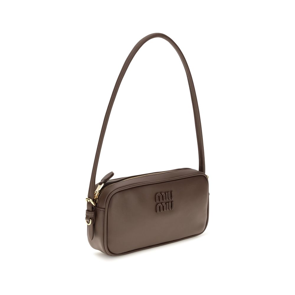 Miu Miu Brown Calf Leather Bos Taurus Shoulder Bag