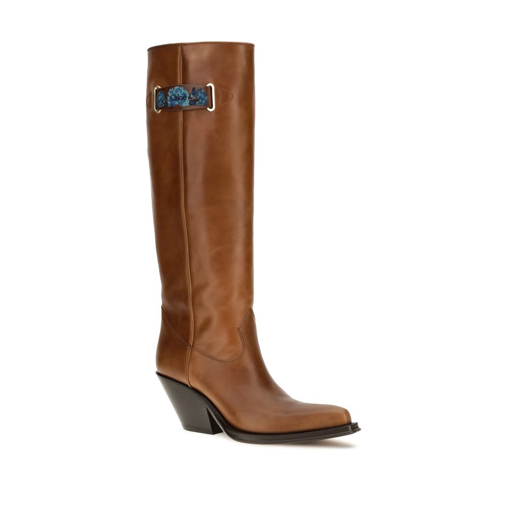 Chloé Brown Calf Leather Bos Taurus Over The Knee