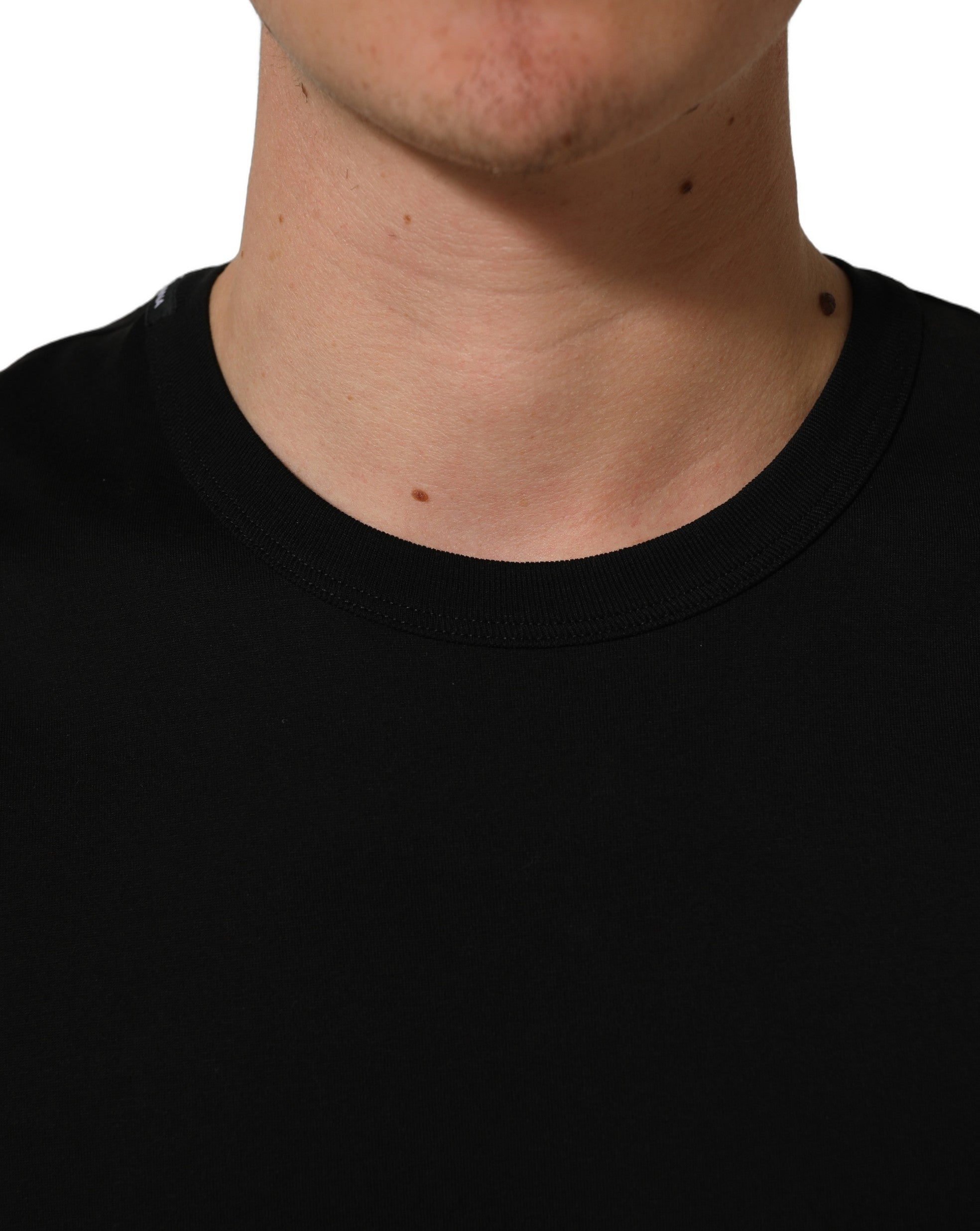 Dolce & Gabbana Black Cotton Crew Neck Short Sleeve T-shirt