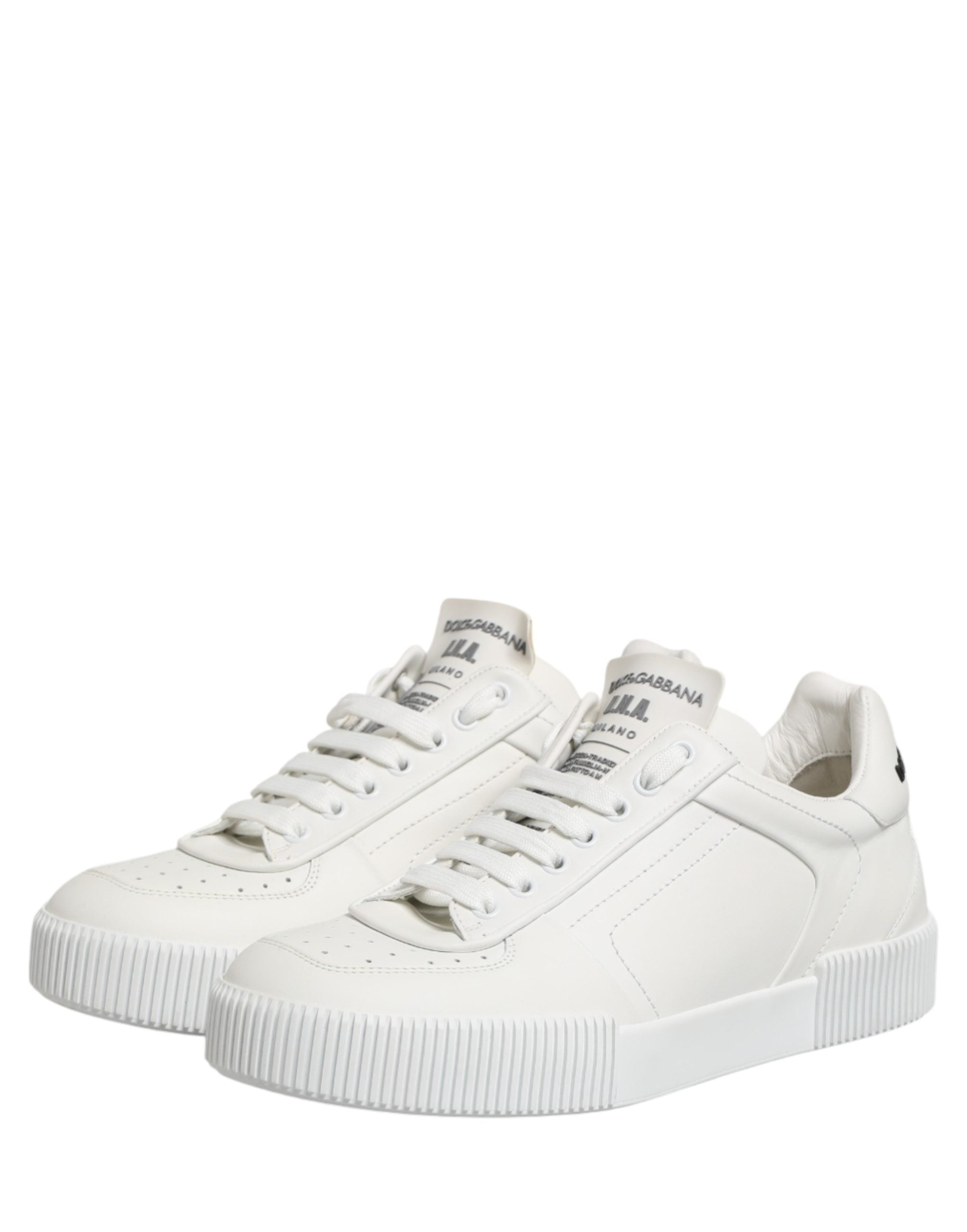 Dolce & Gabbana White Miami Leather Low Top Men Sneakers Shoes