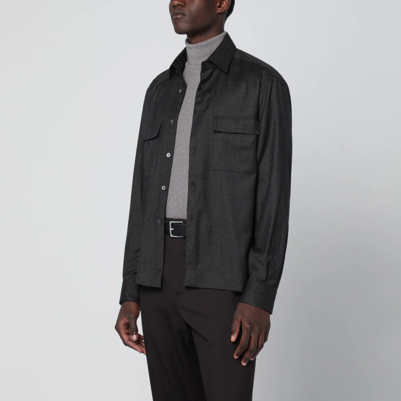 XACUS Grey wool shirt