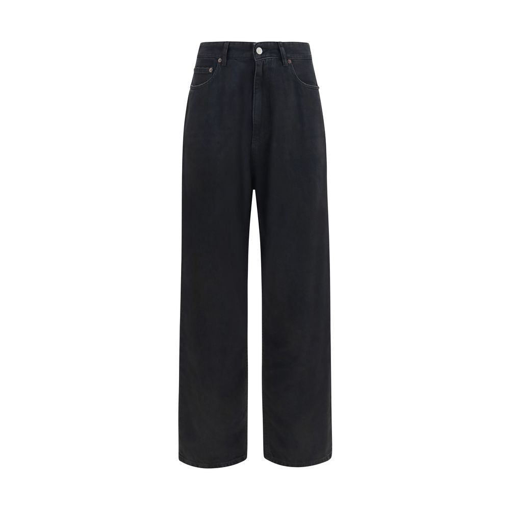 MM6 Black Cotton Straight-Leg Jeans